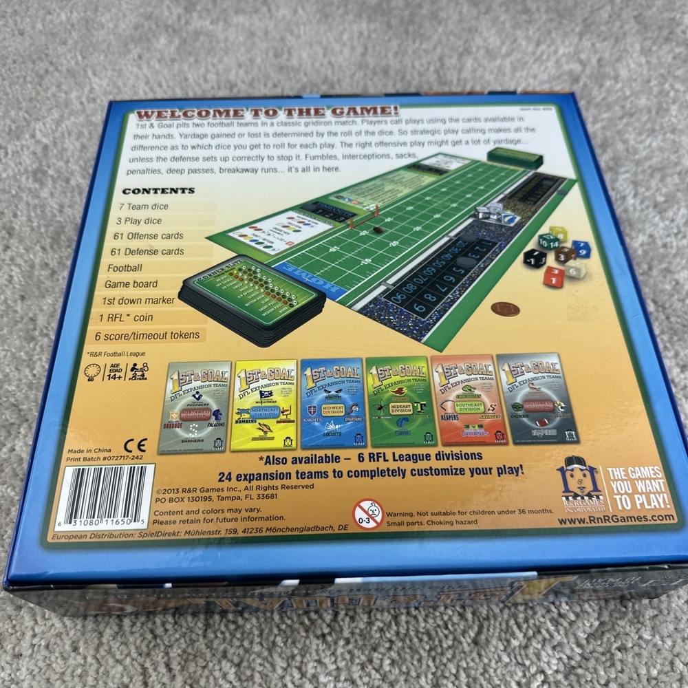 1st & Goal Football Board Game R&R Games 2013 Complete Dice & Card Strategy Game - Picture 3 of 6